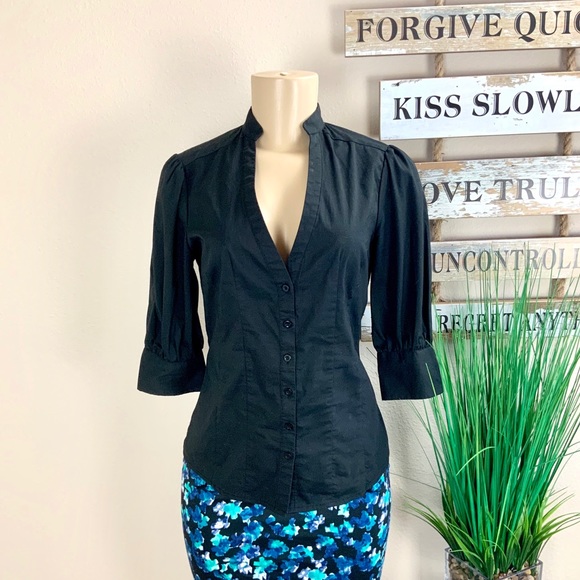 Cotton Express Tops - COTTON EXPRESS | Black Button Up Shirt